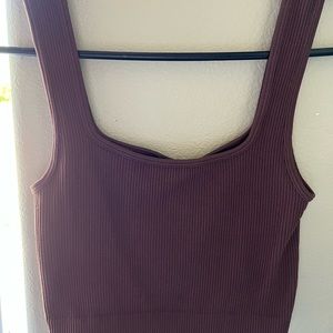 Cropped brown Zara tank top